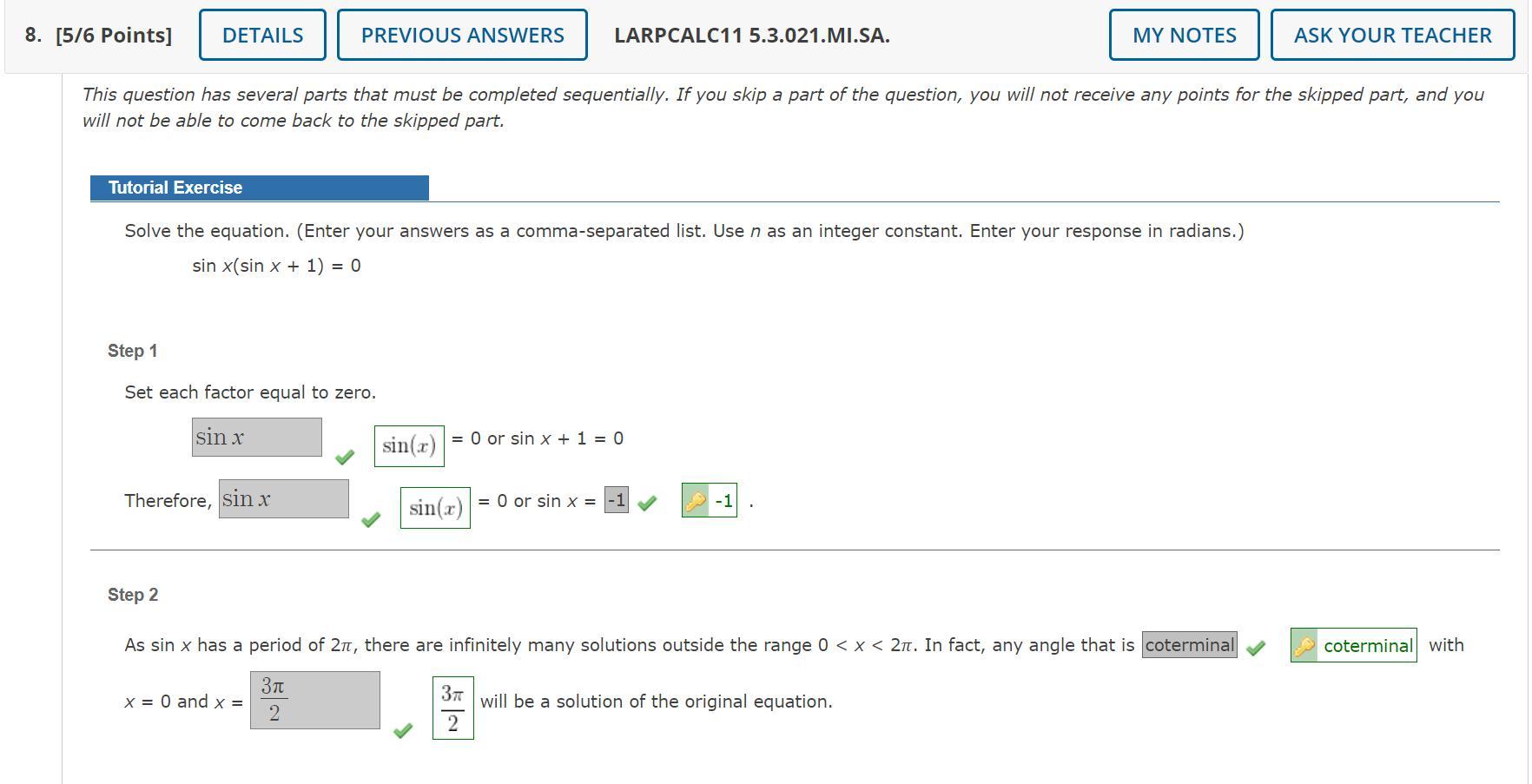 Solve Step 3 OnlyTherefore, The Solutions Of The Original Equation Are The Following. (Enter Your Answers