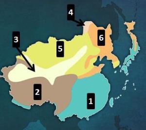 Analyze The Map Below And Answer The Question That Follows.The Highland Climate Region Of East Asia Is