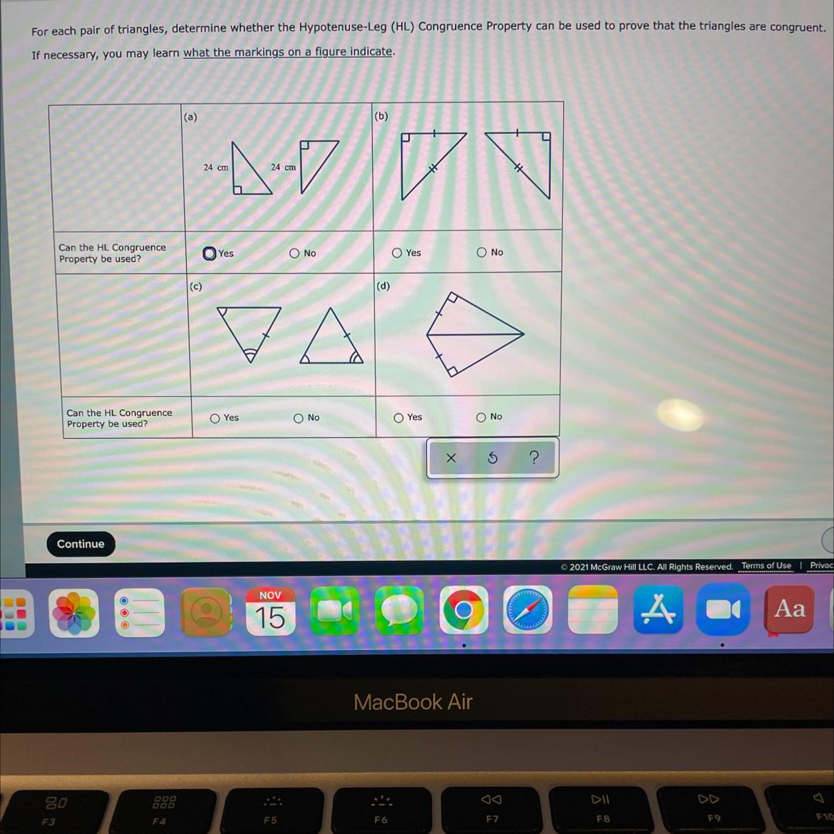 May I Please Get Help With Finding Out Weather Each Of Them Can Be The HL Congruence Property 