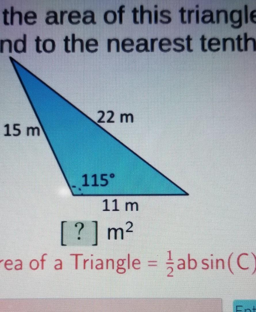 Find The Area Of This Triangle. Round To The Nearest Tenth. 