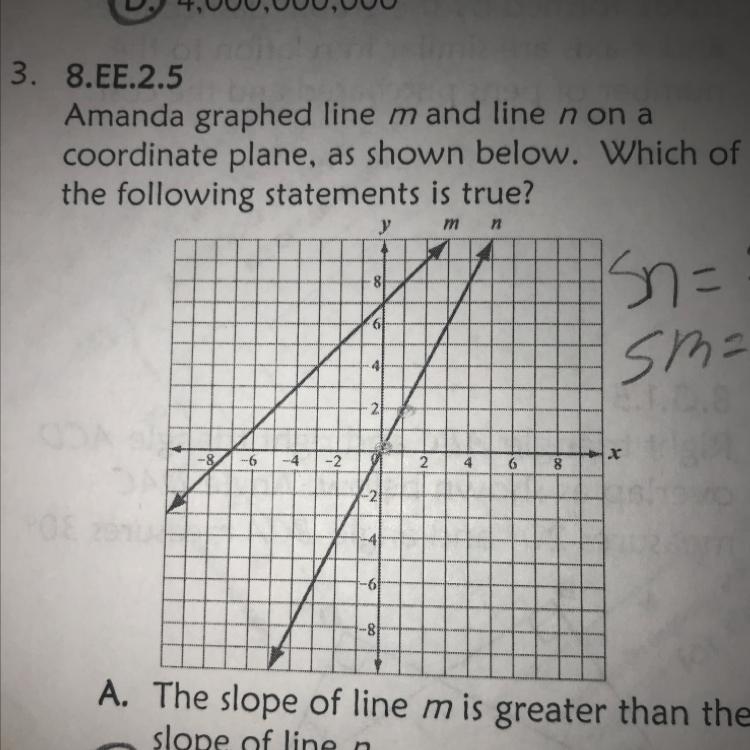 Pleaseeee Quick Amanda Graphed Line Mand Line Non Acoordinate Plane, As Shown Below. Which Ofthe Following