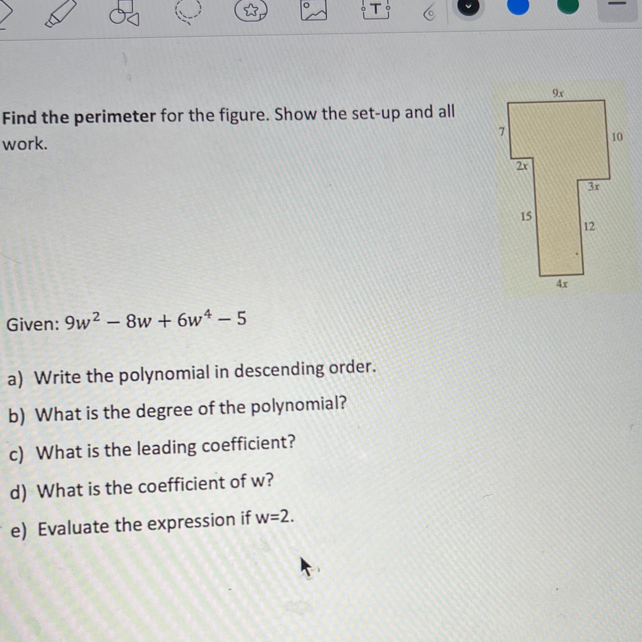 5. Find The Perimeter For The Figure. Show The Set-up And Allwork.