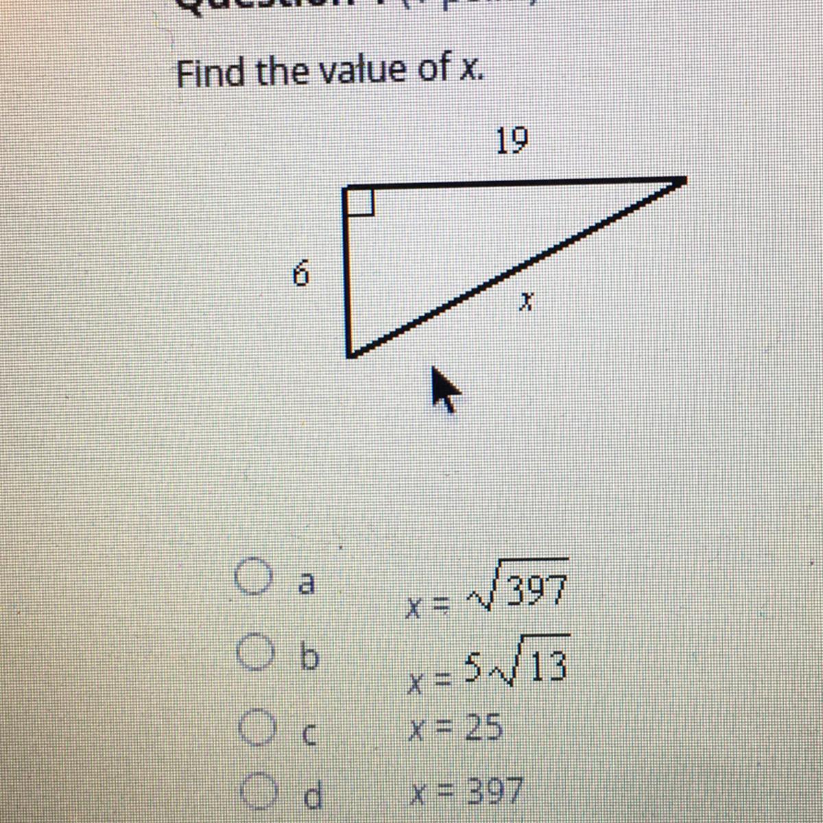 Find The Value Of X.HELP