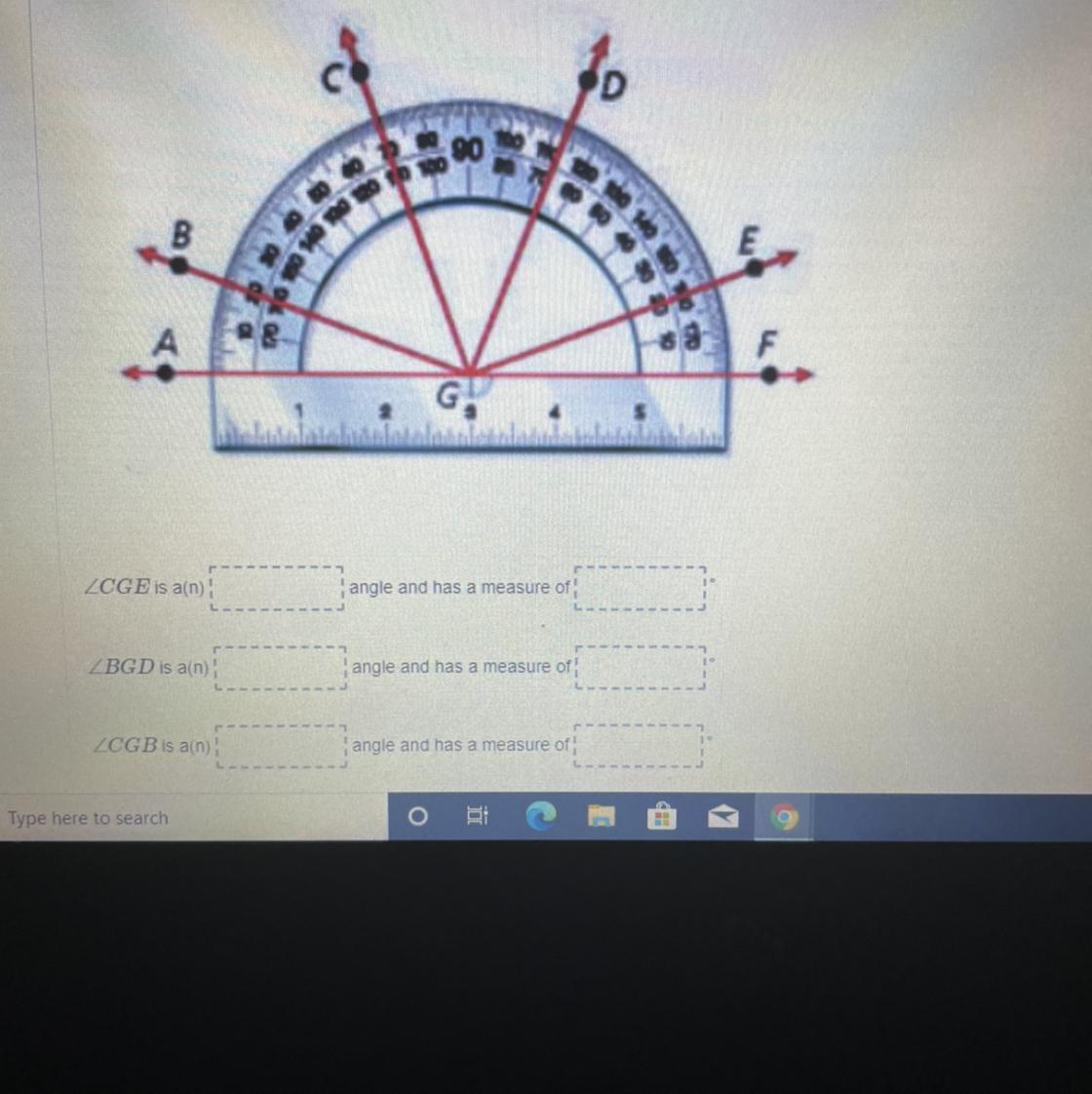 Use The Protractor To Find The Measure Of Each Angle. Then Classify As Acute, Right, Or Obtuse.