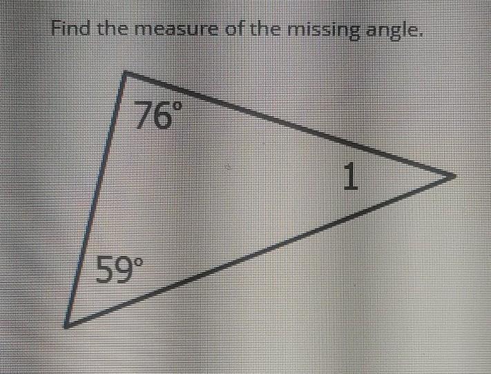 Find The Measure Of The Missing Anglem&lt;1=