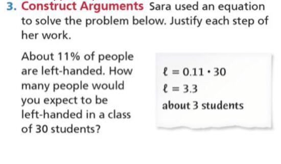 About 11% Of People Are Left-handed. How E = 0.11 30 E = 3.3 Many People Would You Expect To Be Left-handed