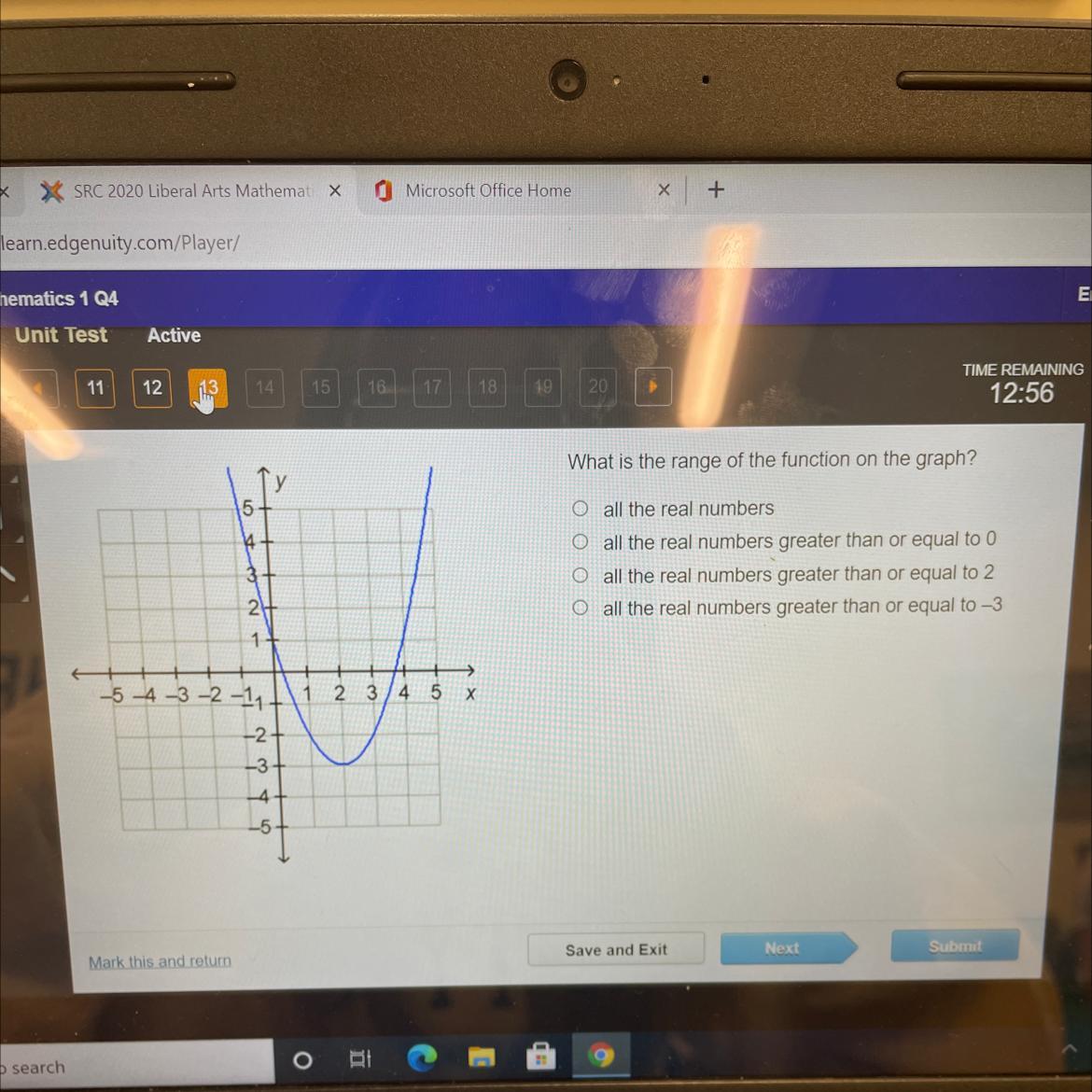  ASAP!!!What Is The Range Of The Function On The Graph?A All The Real Numbers B All The Real Numbers