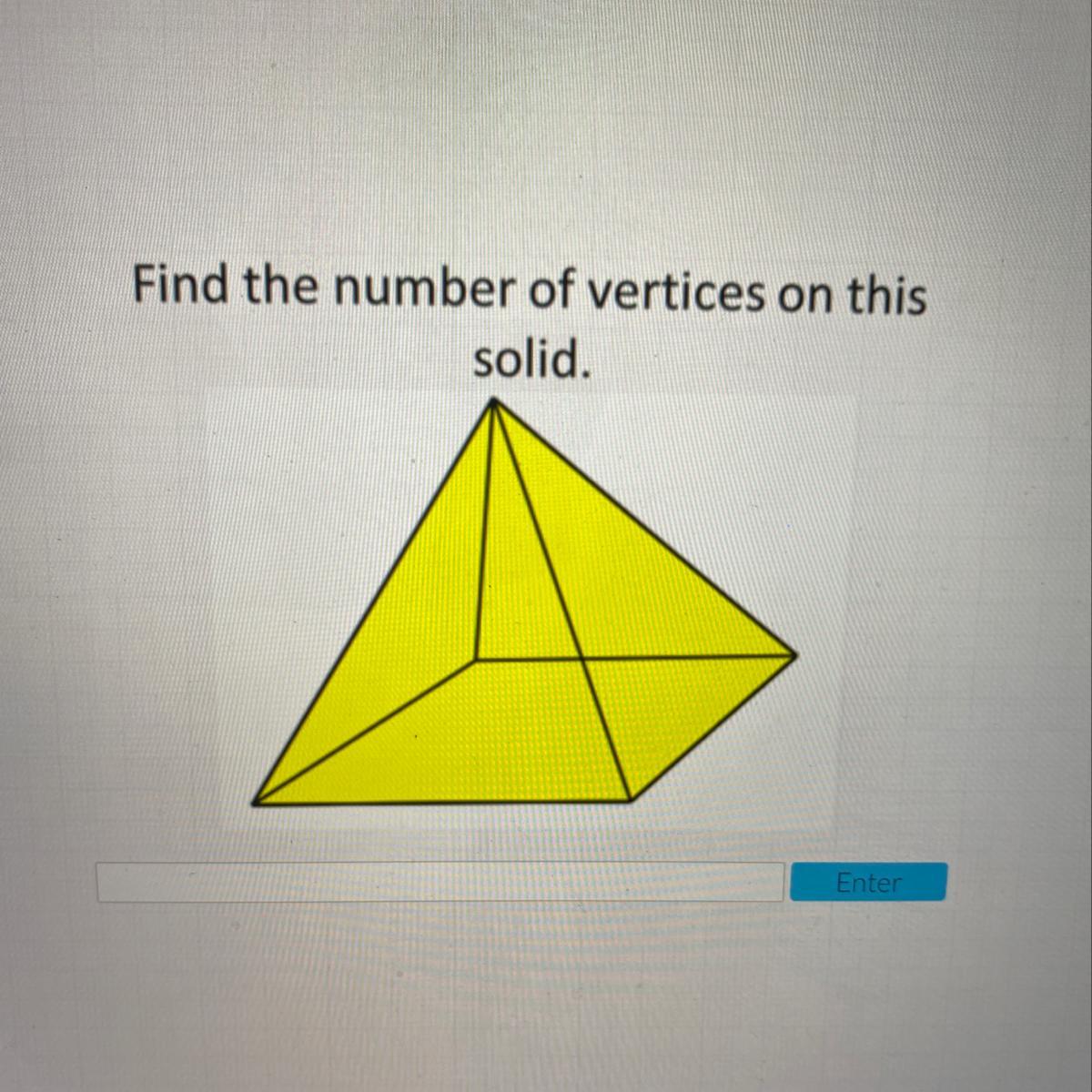 Find The Number Of Vertices On This Solid. 