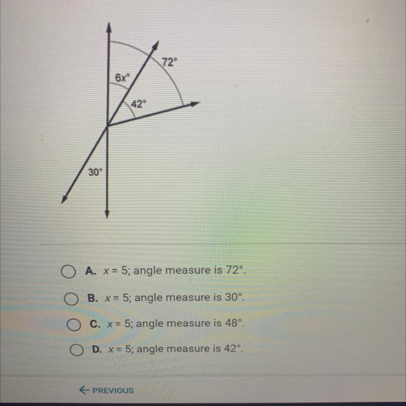 Find The Value Of X And The Measure Of The Angle Labeled 6x.