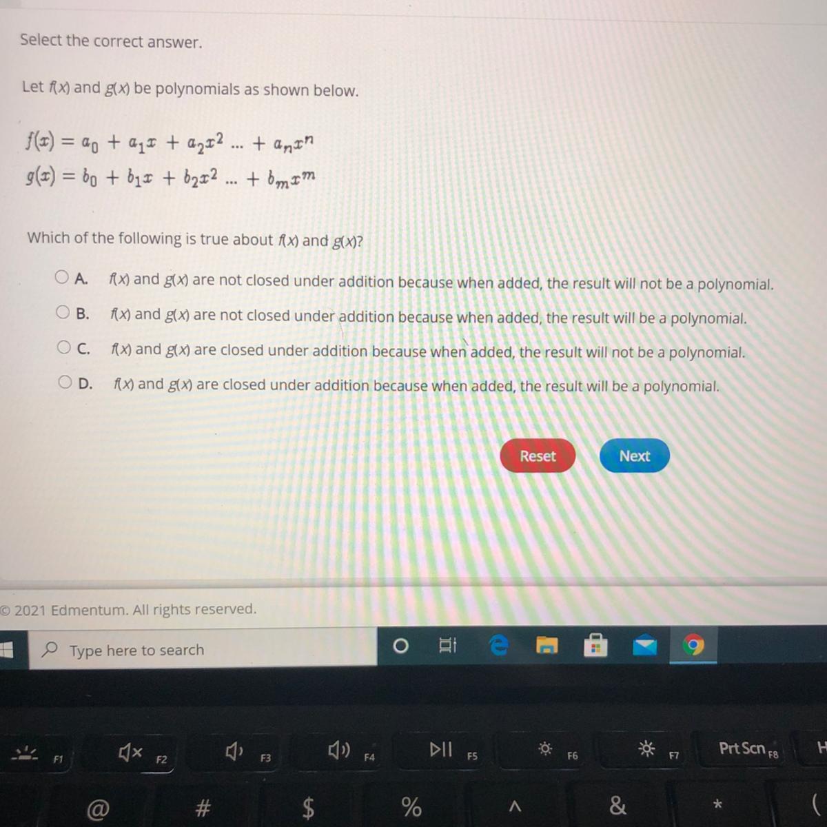 Which Of The Following Is True About F(x) And G(x)