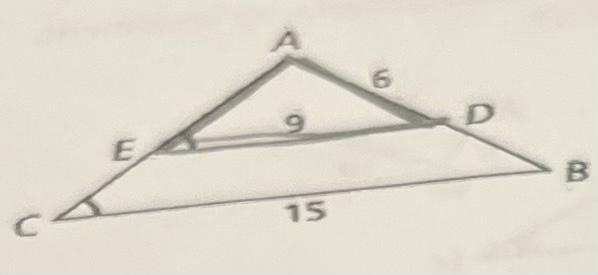 Explain Why The Triangles Are Similar, Then Find AB. Hint: Redraw As 2 Triangles