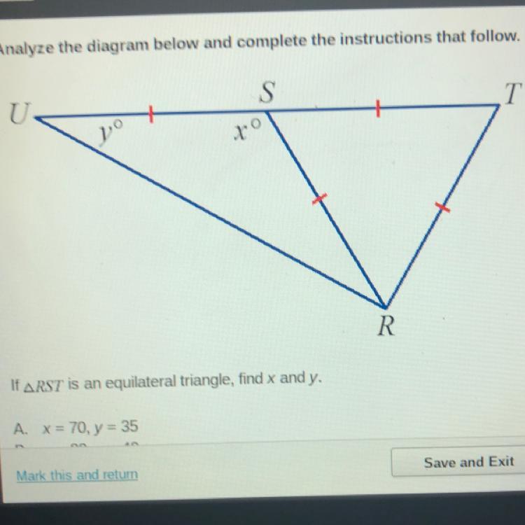 Please Help!! Will Give Brainliest If Correct!If Triangle RST Is An Equilateral Triangle, Find X And