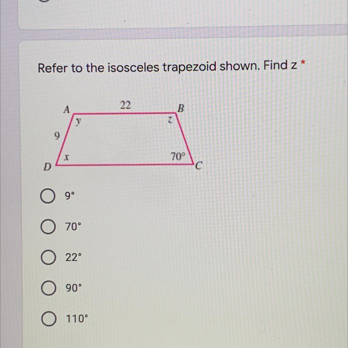 Refer To The Isosceles Trapezoid Shown. Find Z 