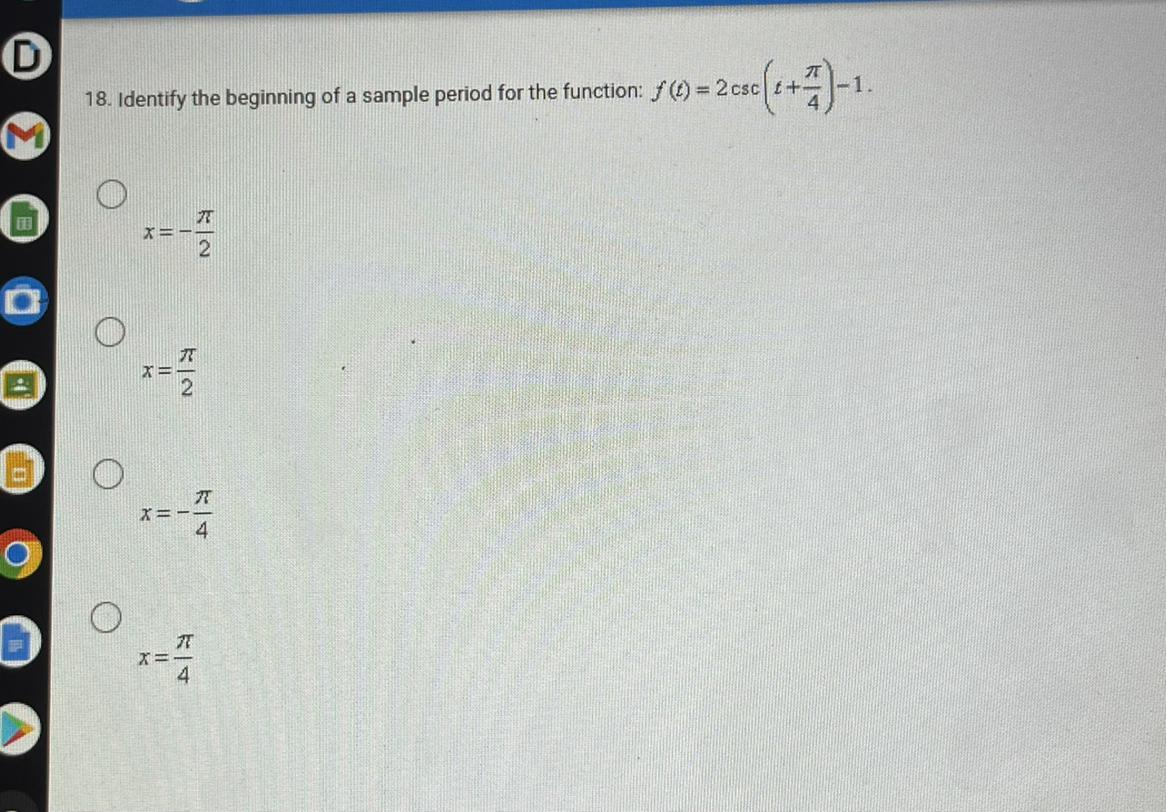 Identify The Beginning Of A Sample Period For The Function