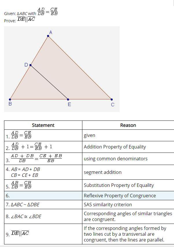 What Is The Missing Step In This Proof?A. ABC DBEB. BCA BDEC. ACB DEBD. BDE ADEE. CAB DAC