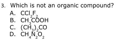Which One Is Not An Organic Coumpounds
