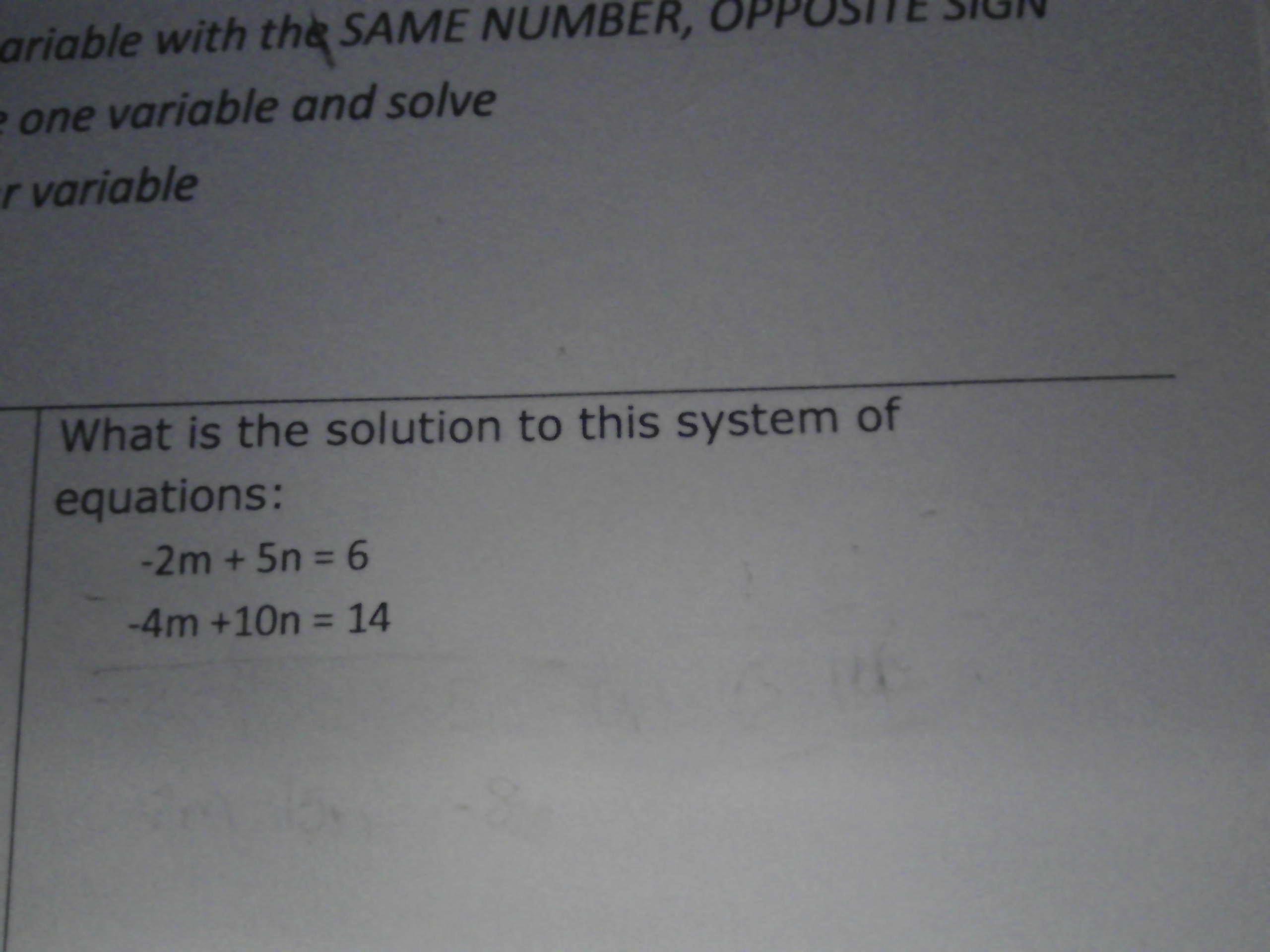 What Is The Solution To This System Of Equations