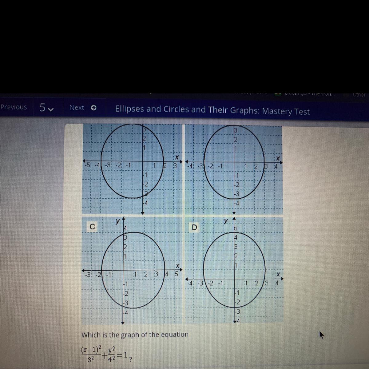 IM TIMED PLZ HELP !: Which Is The Graph Of The Equation 