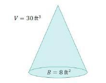Which Expression Can Be Used To Find The Height Of The Cone Below?V = 30ft B = 80ftA.30 = 1/3(8h) B.8