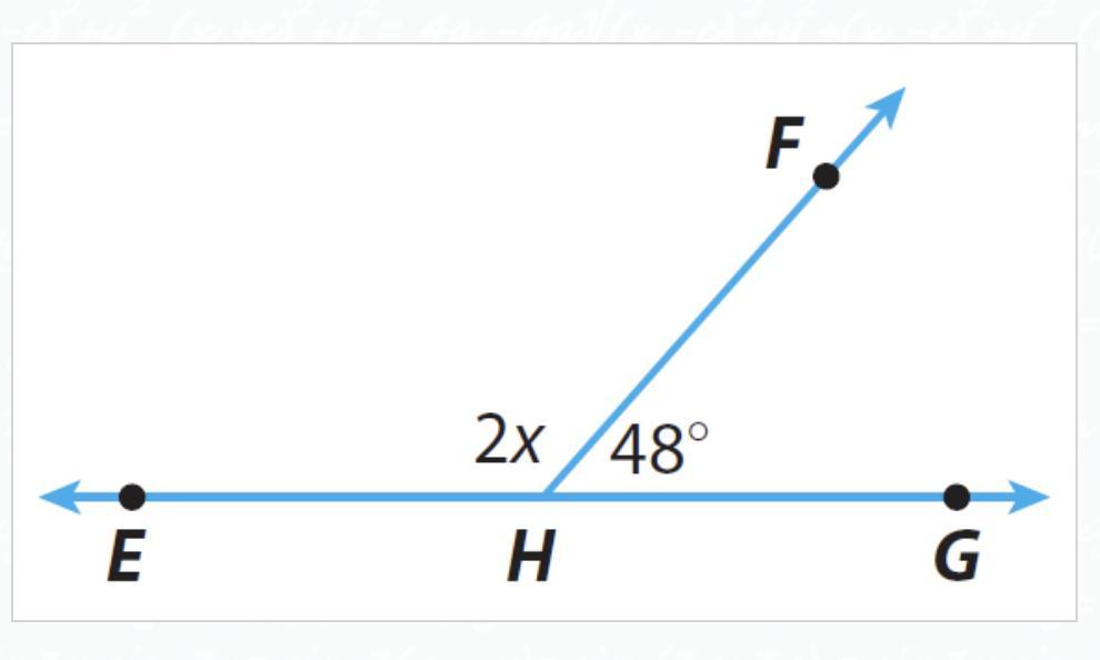 Based On Your Value Of X In Question #1, What Is The Value For EHF1) 132 Degrees 2) 96 Degrees 3) 180