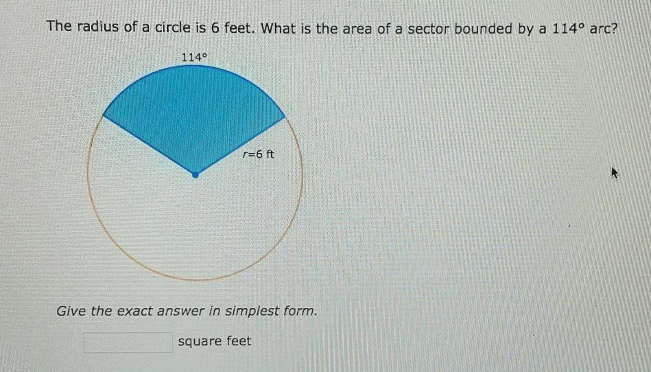 What Is The Area Of A Sector Bounded By A 114 Arc