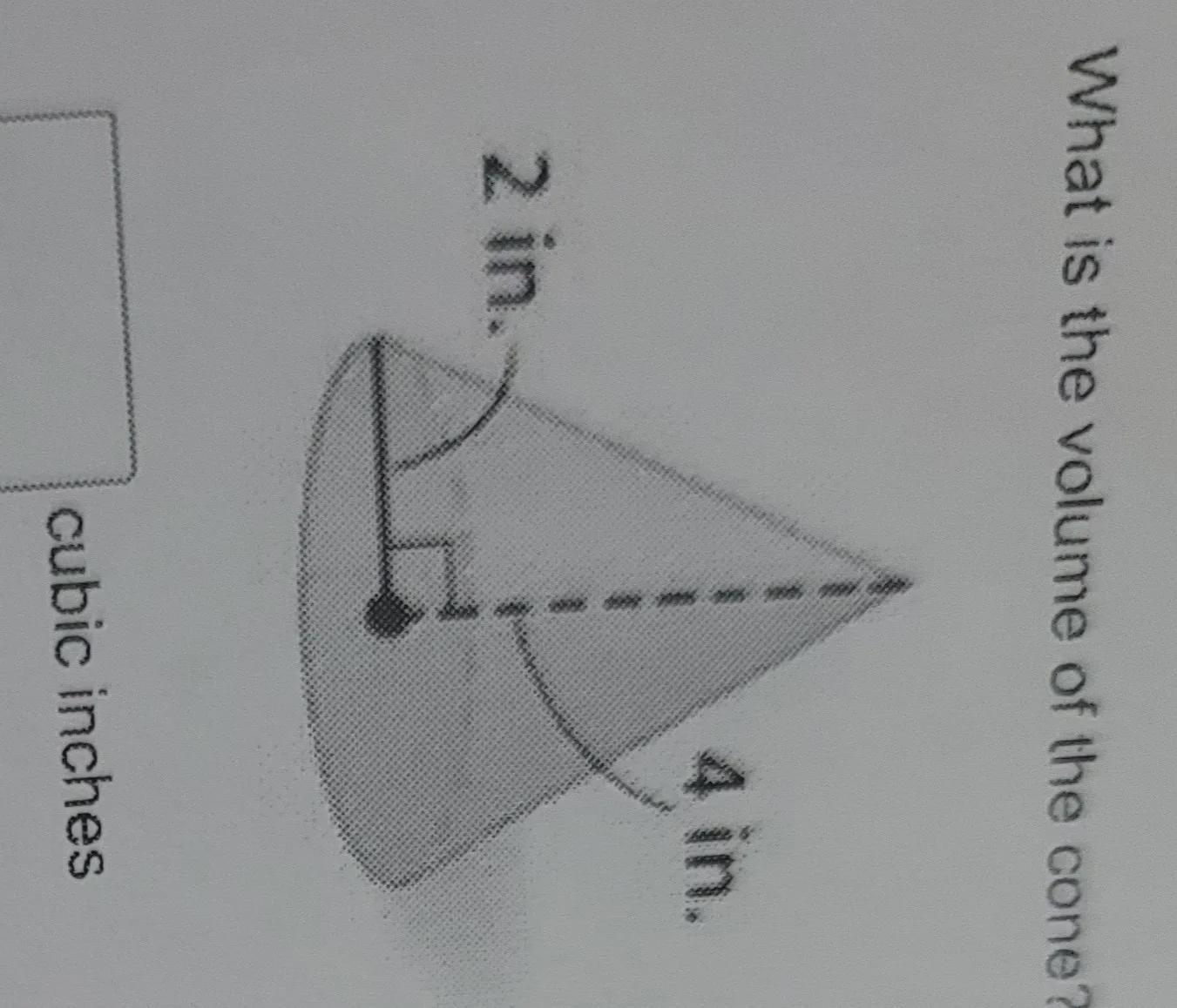 What Is The Volume Of The Cone? Use 3.14 For Pi And Round To The Nearest Hundredth 