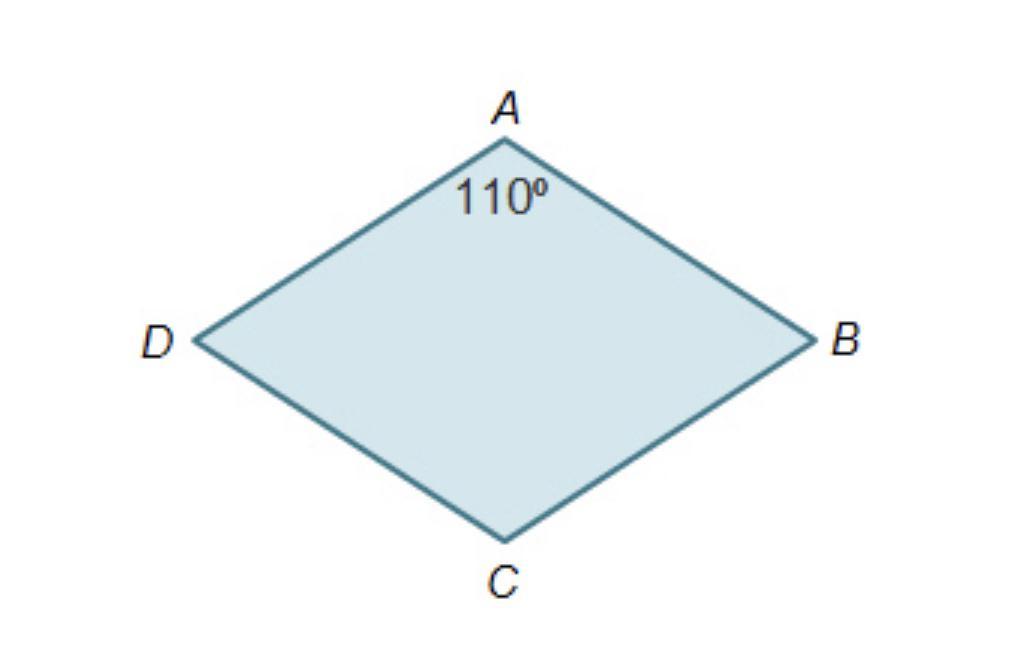 All Sides Are Congruent In Quadrilateral ABCD Below. Quadrilateral A B C D. Angle A Is 110 Degrees. Angle