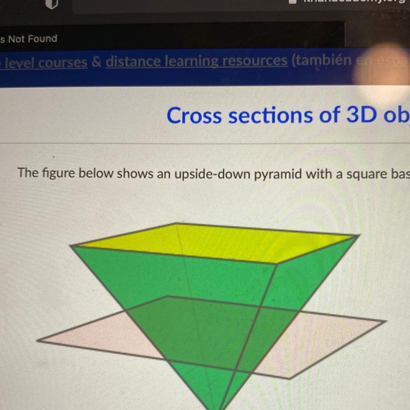 The Figure Below Shows An Upside-down Pyramid With A Square Base.Which Shape Does The Intersection Of