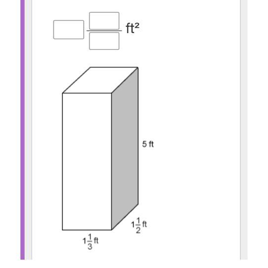 What Is The Surface Area Of This Right Rectangular Prism?Enter Your Answer As A Mixed Number In Simplest