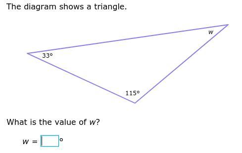 The Diagram Shows A Triangle.What Is The Value Of W?