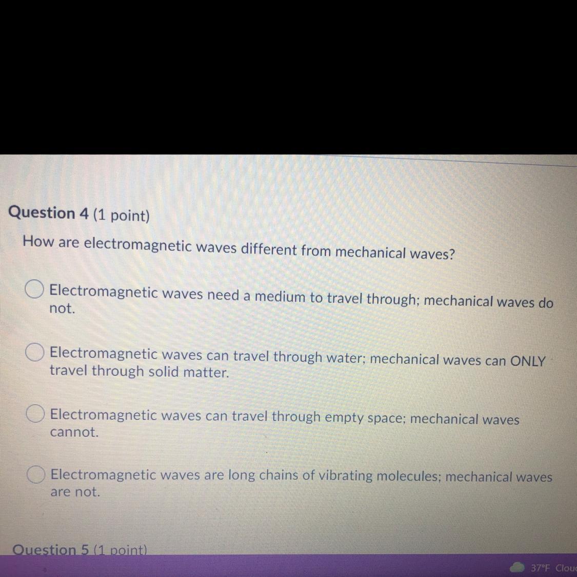 PLEASE HELP!! How Are Electromagnetic Waves Different From Mechanical Waves?