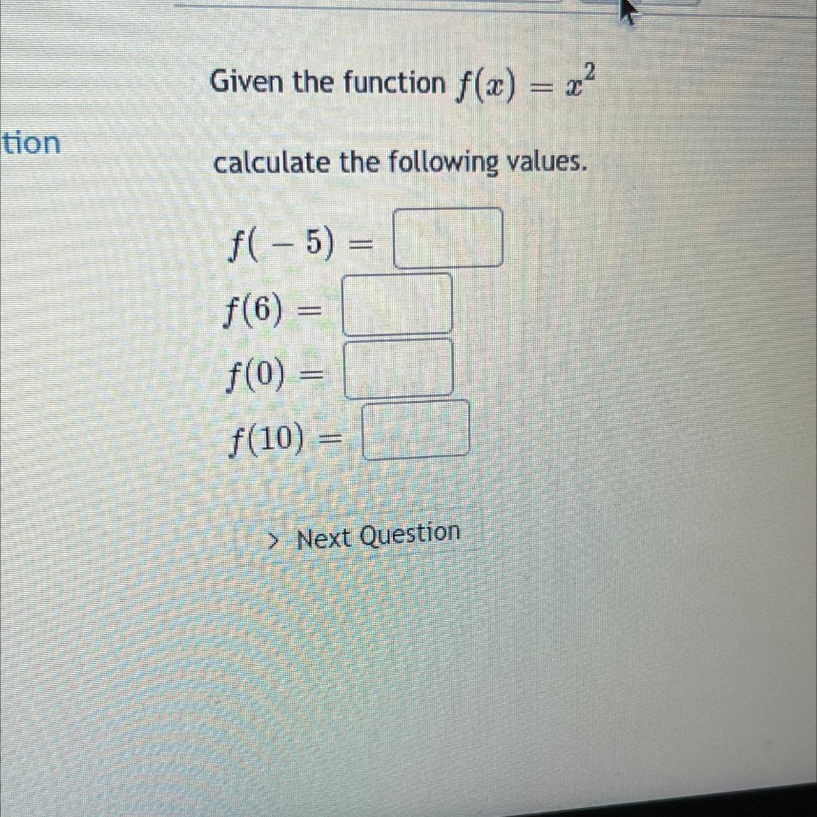 Given The Function What Are The Following Values? 