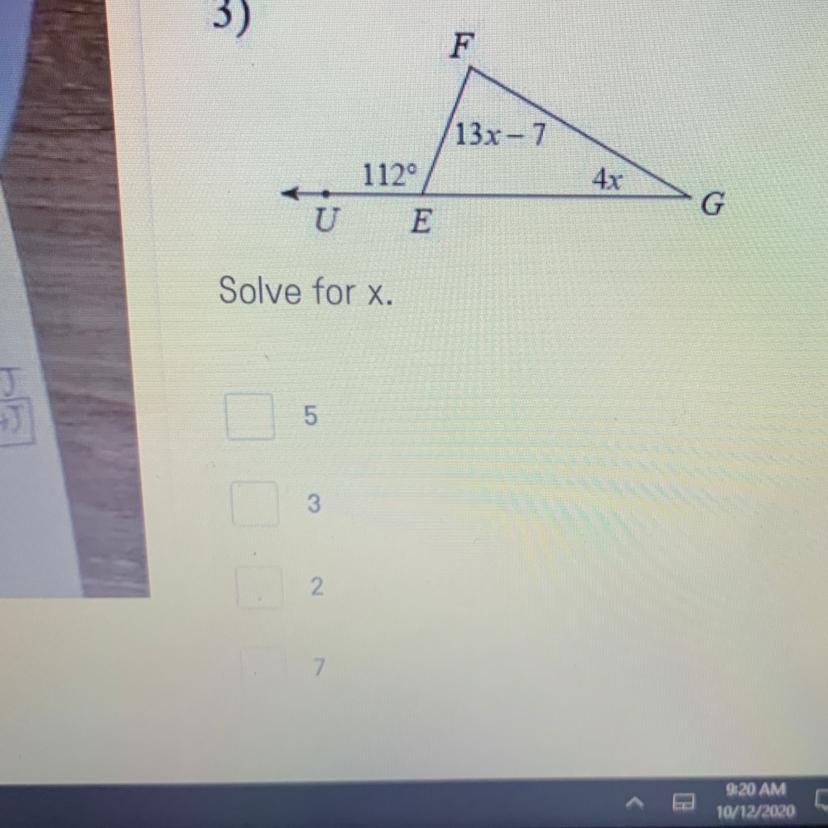 Please Help Me Solve For X