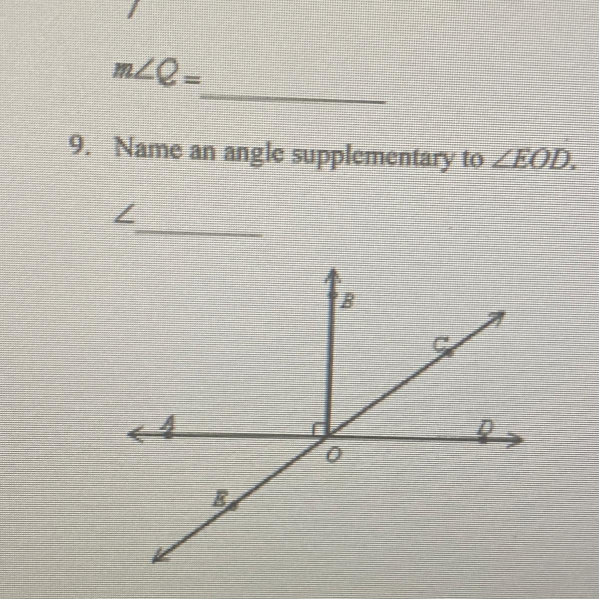 Name An Angle Supplementary To /EOD
