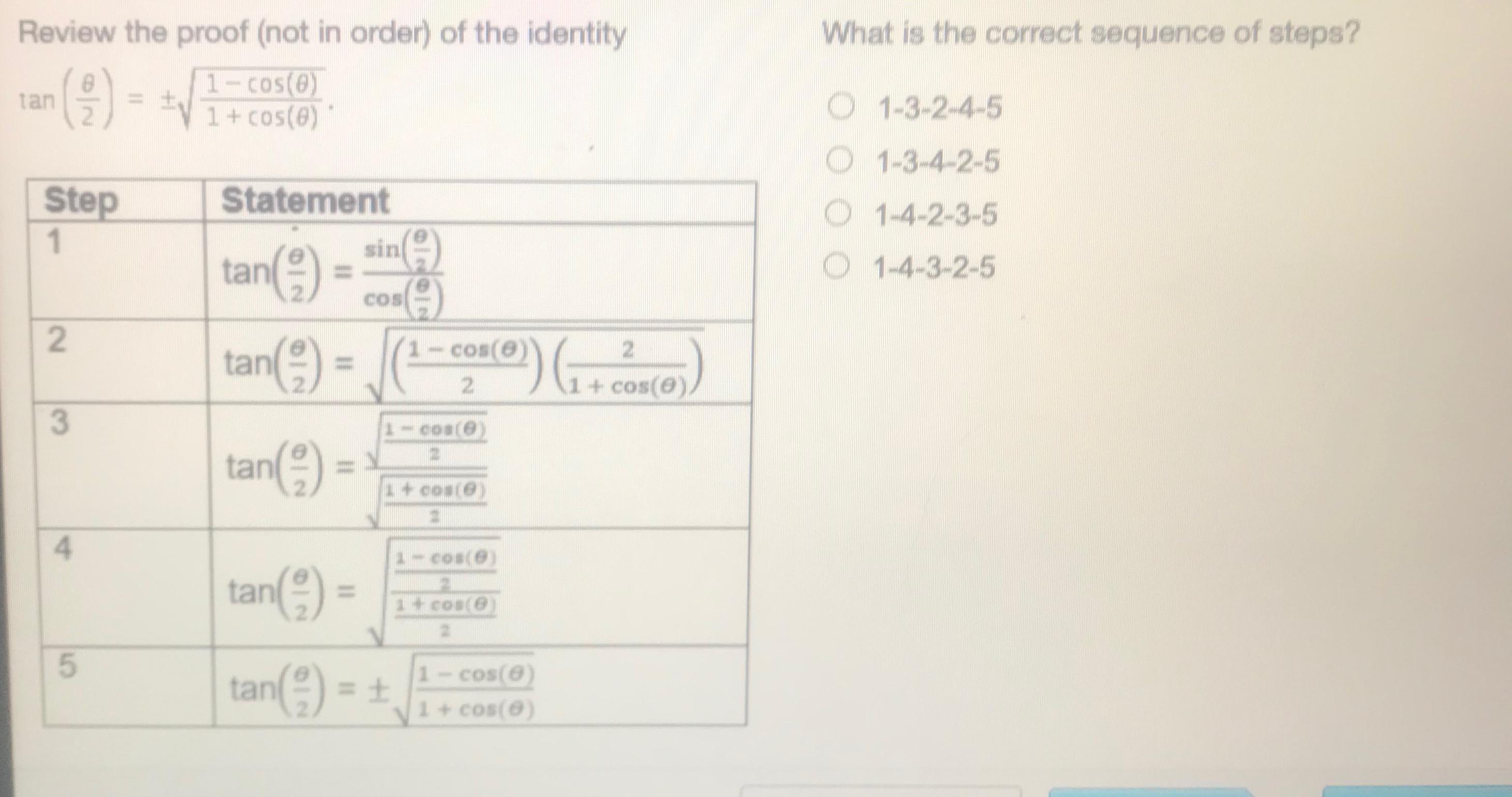 WHat Is The Correct Sequence Of Steps