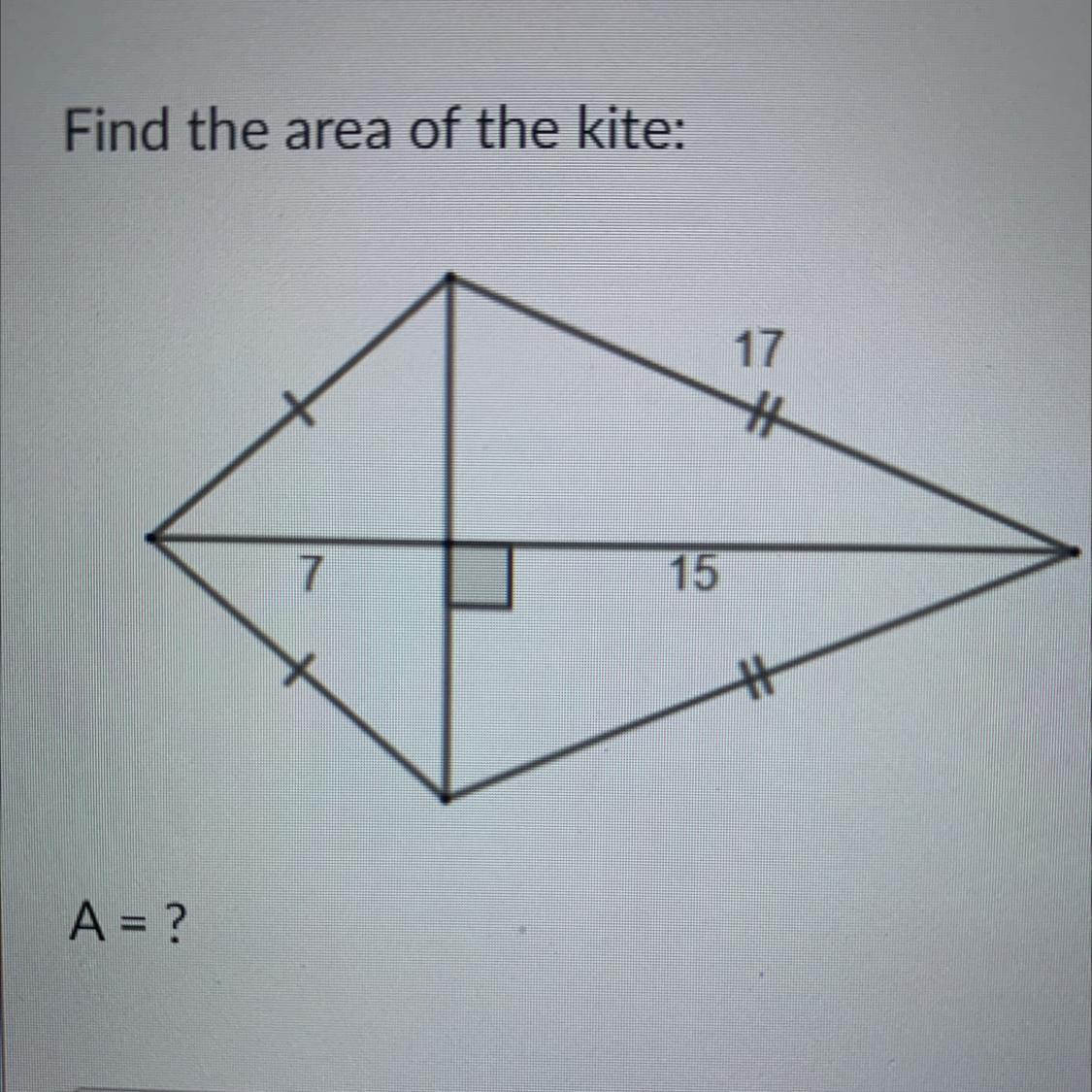 Find The Area Of The Kite.