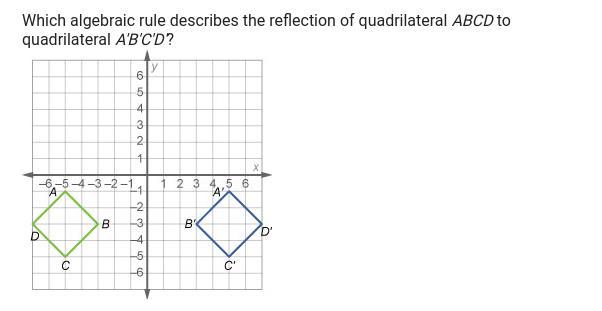 50 POINTS HELP ASAP Which Algebraic Rule Describes The Reflection Of Quadrilateral ABCD To Quadrilateral
