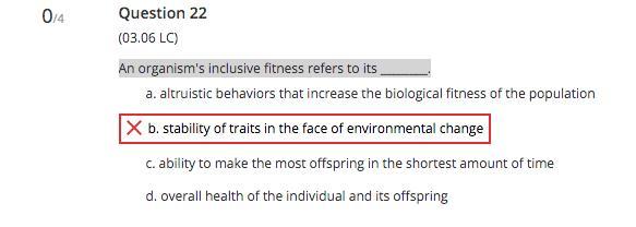 An Organism's Inclusive Fitness Refers To Its ________.