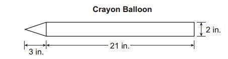 The Crayon Balloon Is Made Up Of A Cone And A Cylinder. What Is The Volume, In Cubic Inches, Of The Crayon