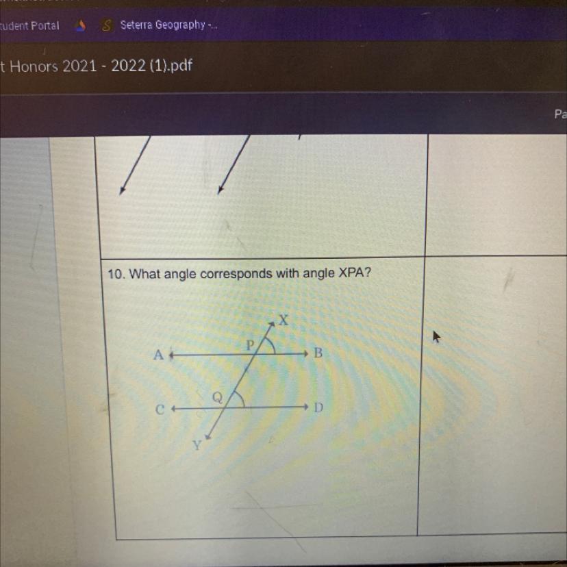 10. What Angle Corresponds With Angle XPA?XAHB D