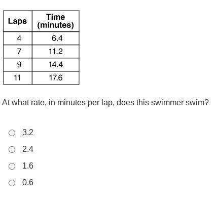 At What Rate, In Minutes Per Lap, Does This Swimmer Swim?