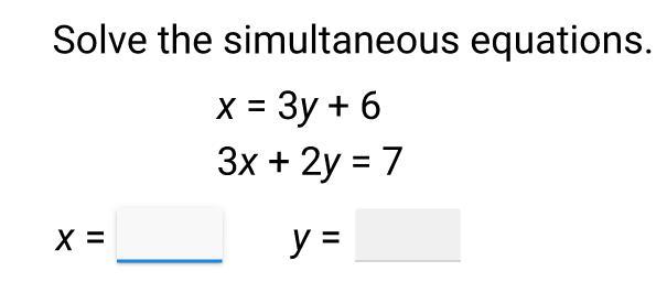 20 POINTS And BRAINLIESTSolve The Simultaneous Equation!