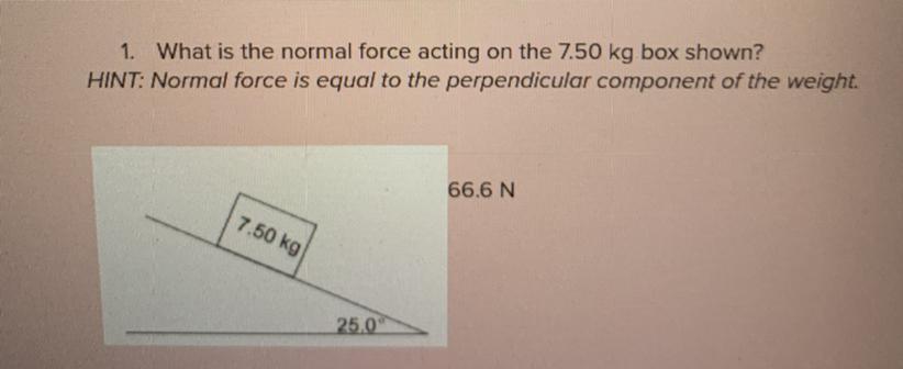 What Is The Normal Force Acting On The 7.50 Kg Box Shown?