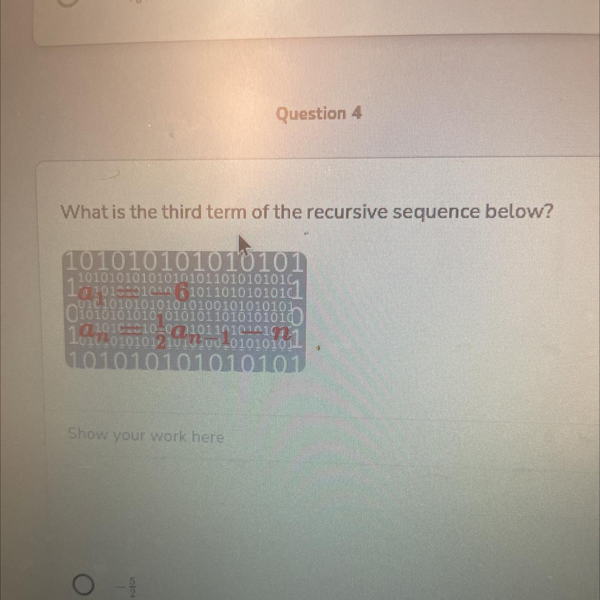 What Is The Third Term Of The Recursive Sequence Below 