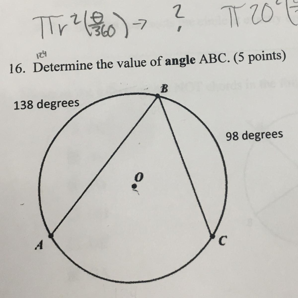 Determine The Value Of Angle ABC?