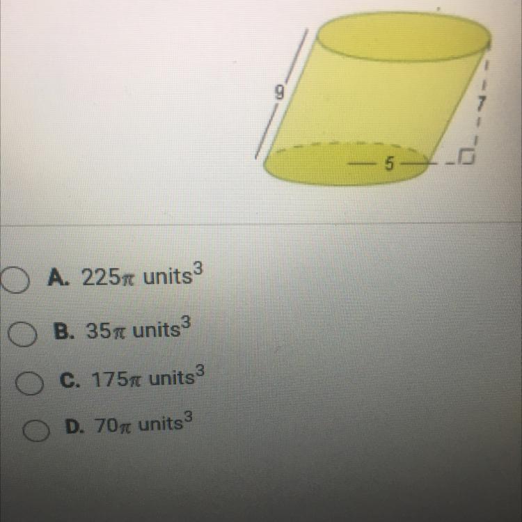 What Is The Volume Of The Cylinder Below