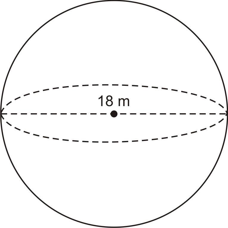 Find The Volume Of The Sphere. Round Your Answer To The Nearest Tenth.A) 2,289.1 M^3B) 3,052.1 M^3C)