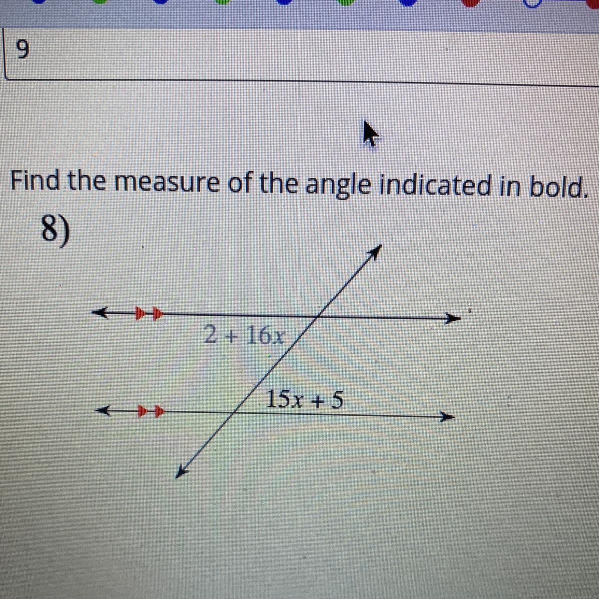 Find The Measure Of The Angle Indicated In Bold 