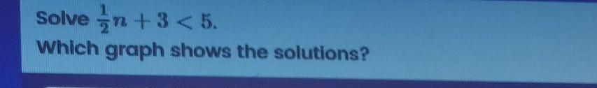 1/2 N + 3 &lt; 5 How Would It Be Shown On A Graph