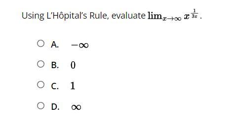 Using LHpitals Rule, Evaluate